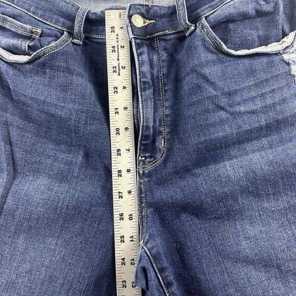 Judy Blue -‎ Womens Jeans - 18W - Blue Denim Skinny Fit - Distressed Skinny Fit - Picture 3 of 16